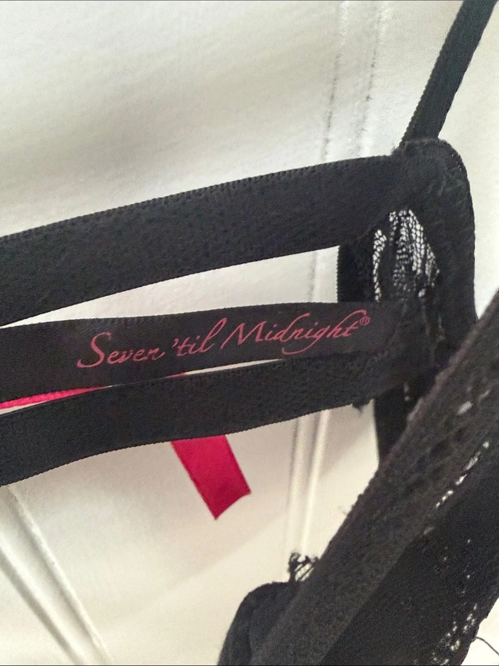 Seven til Midnight Black Lace Lingerie Set with Garter Detailing